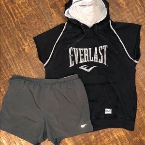 Nike Dry Fit Shorts & Everlast Workout SweatShirt